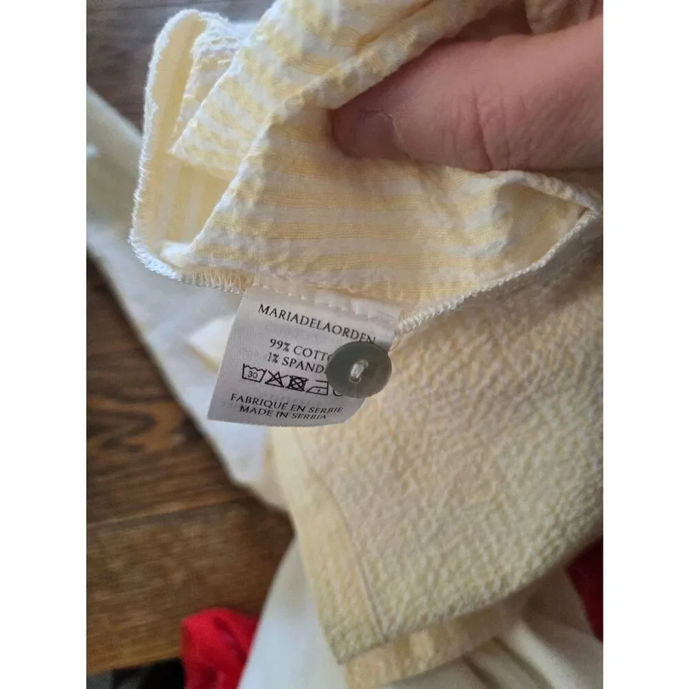NWT Maria de la Orden Saint Tropez yellow striped dress sz Small